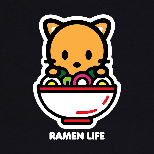 Cat Orange Ramen Life Noodles Bambu Brand Food Cute Kitten Animal by Bambu